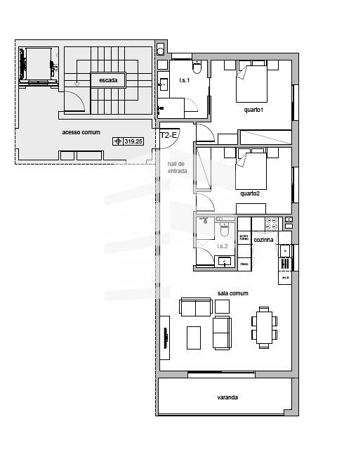 Apartamento T2 para Venda em Santo Antonio