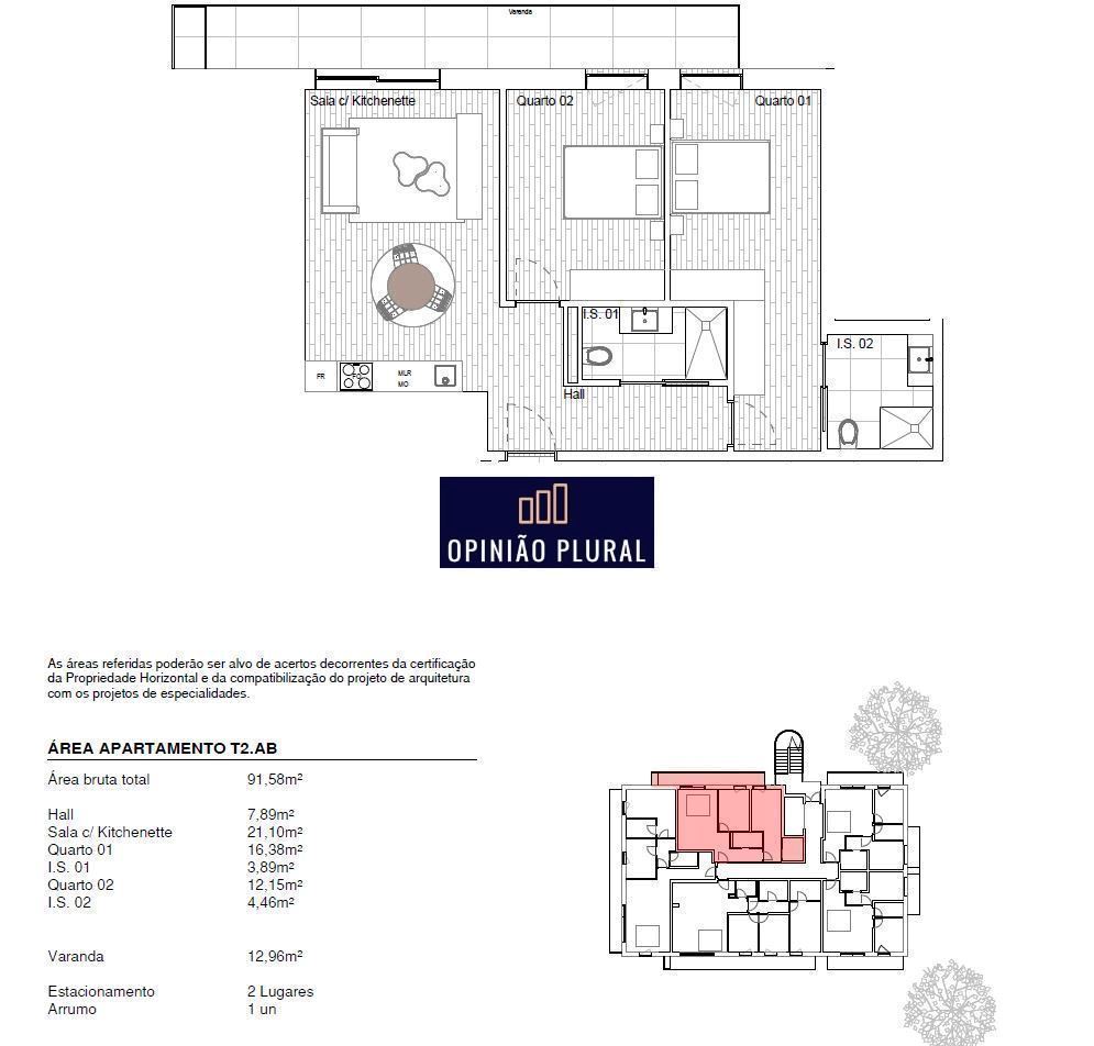Apartamento T2 para Venda em Gondomar (São Cosme), Valbom e Jovim