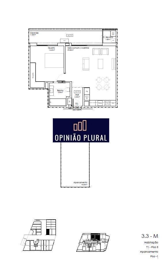Apartamento T2 para Venda em Gulpilhares e Valadares