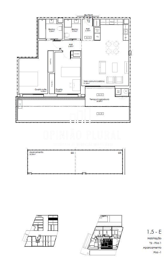 Apartamento T2 para Venda em Gulpilhares e Valadares