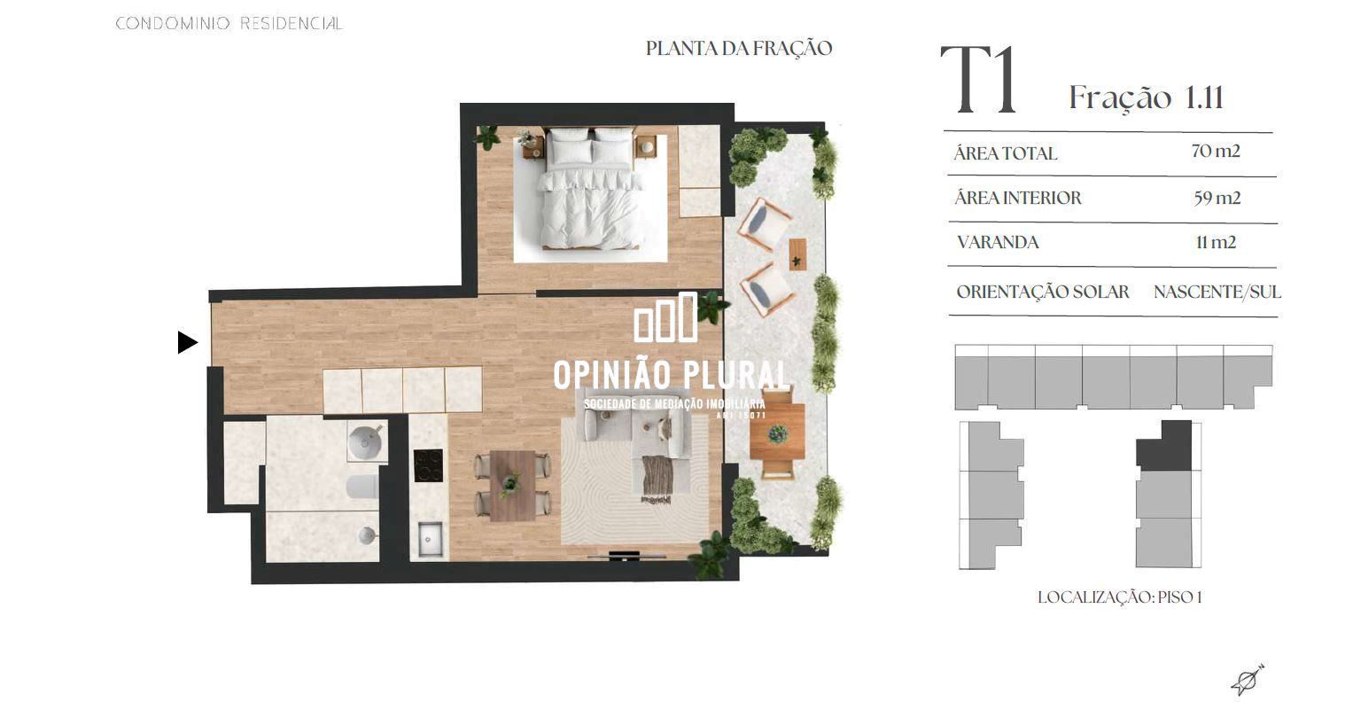 Apartamento T1 para Venda em Vilar de Andorinho