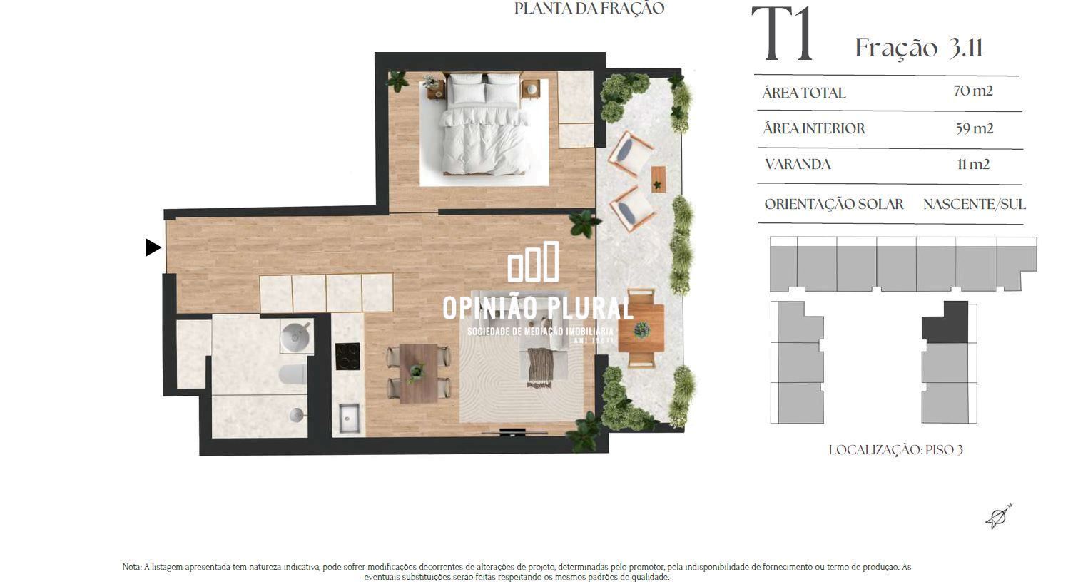Apartamento T1 para Venda em Vilar de Andorinho