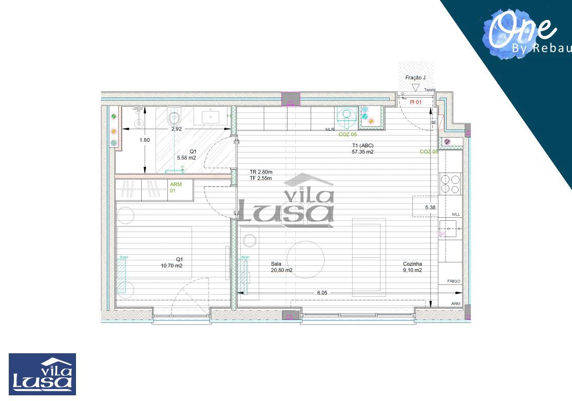 Apartamento T1 para Venda em Pedroso e Seixezelo