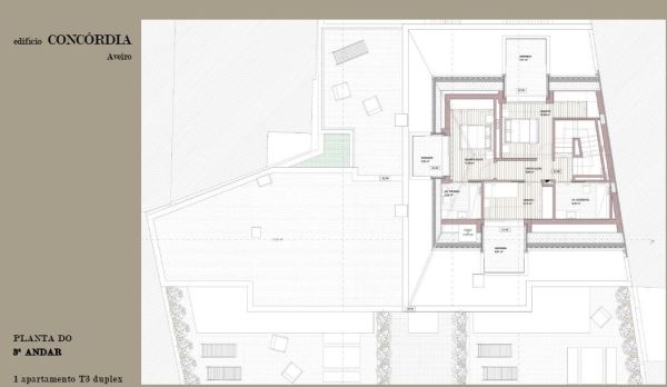 Apartamento T2 Centro Aveiro. Garagem e terraço. Condomínio com jardim.