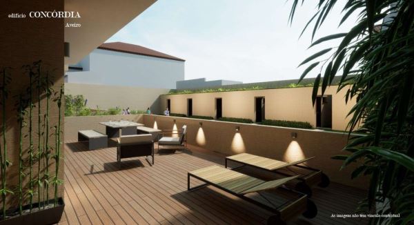 Apartamento T2 centro de Aveiro. Garagem. Condomínio com jardim