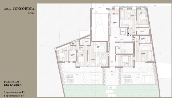 Apartamento T2 centro de Aveiro. Garagem. Condomínio com jardim