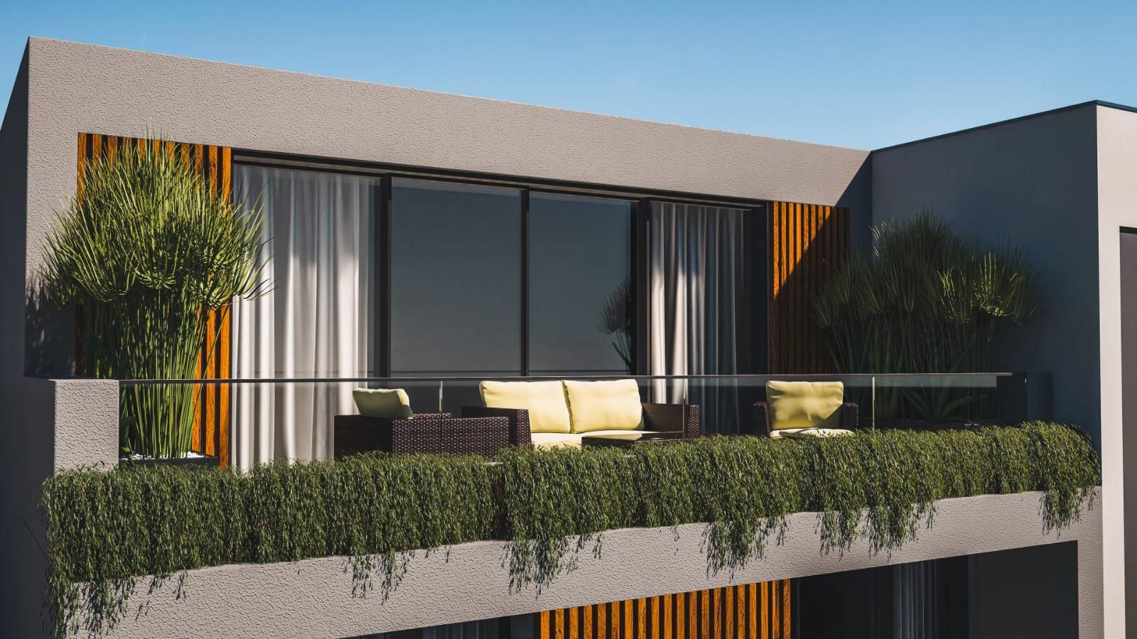 Apartamento T1 novo com varanda em Leça da Palmeira