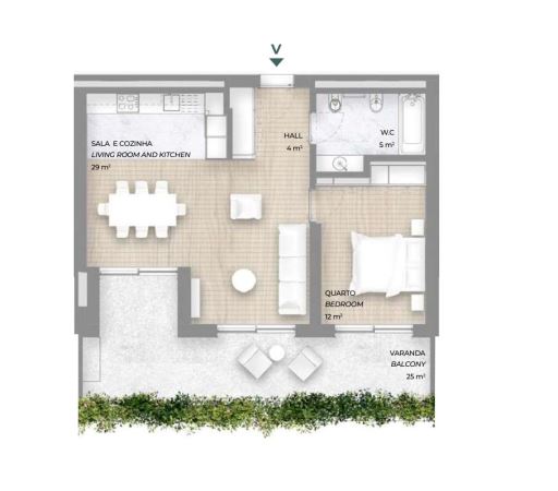 T1 NOVO - Empreendimento Verde Vale - Terraço e Lugar de Garagem - ao Metro Parque Maia