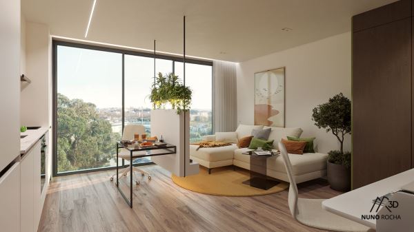 Apartamento T1  Empreendimento Caulinos Residence - Com 1 lugar de garagem e varanda