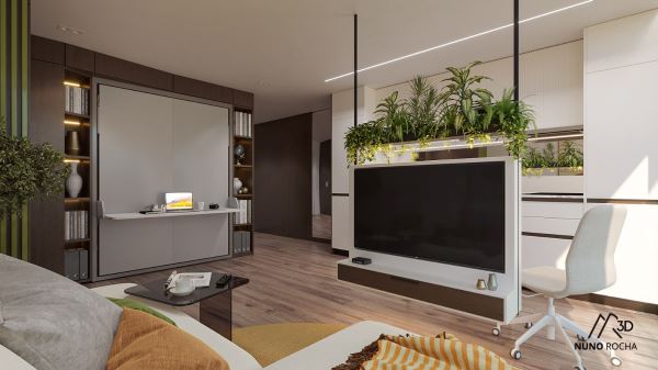 Apartamento T1  Empreendimento Caulinos Residence - Com 1 lugar de garagem e varanda