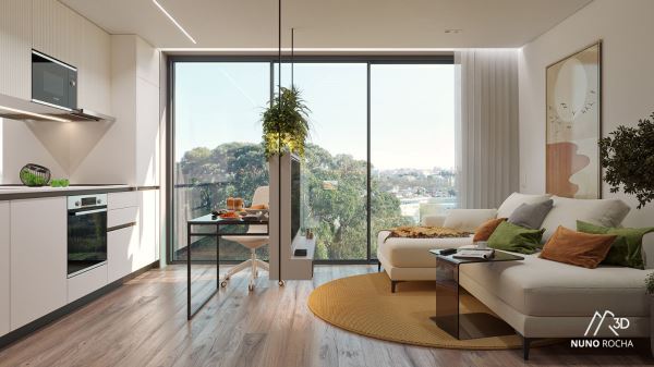 Apartamento T1  Empreendimento Caulinos Residence - Com 1 lugar de garagem e varanda