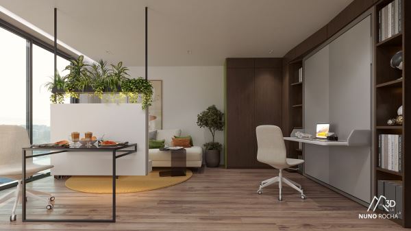 Apartamento T1  Empreendimento Caulinos Residence - Com 1 lugar de garagem e varanda