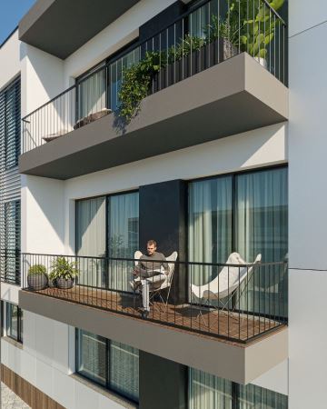 Apartamento T3 Novo c/ Terraço num Condomínio Fechado na Madalena