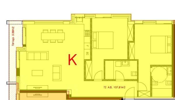 Apartamento T2 Novo c/ Piscina e Lugar de Garagem em Canidelo