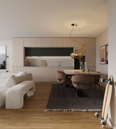Apartamento T1 - PRESTIGE - varanda (Sudeste) e garagem - à futura linha de metro Rubi - Santa Marinha