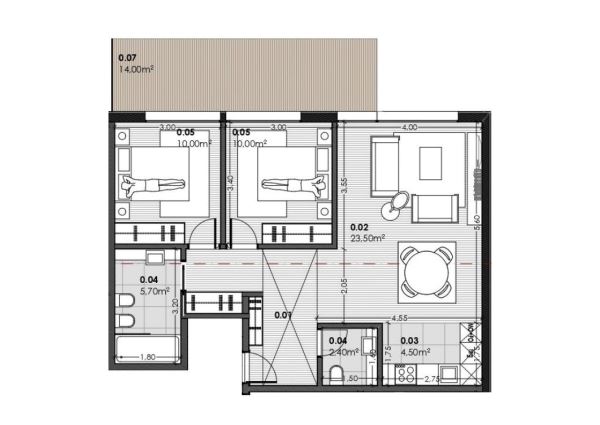 Apartamento t2 Candal Urban ao lado do Metro