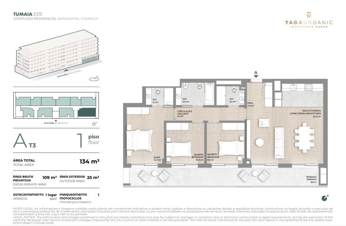 Apartamento T3 C/ Varanda - Verde Vale na Maia