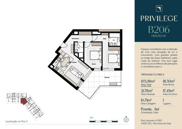 Apartamento T2 Novo c/ Lugar de Garagem e Arrumos em Santa Marinha (Coimbrões)