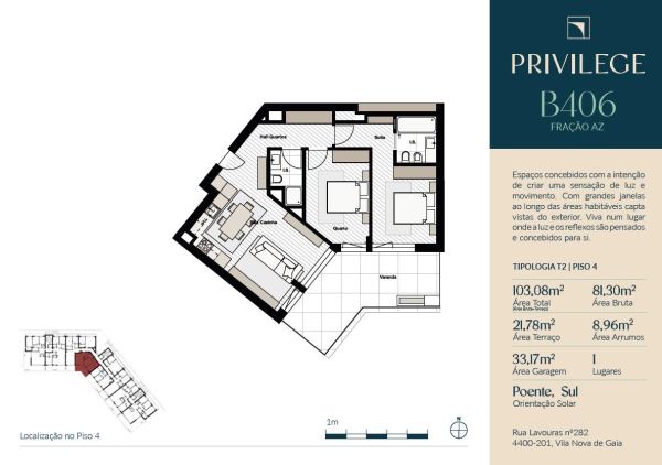 Apartamento T2 Novo c/ Lugar de Garagem Duplo e Arrumos em Santa Marinha (Coimbrões)