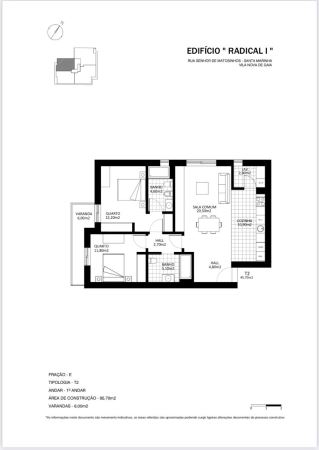 T2 novo piso 1 em Santa Marinha, Gaia