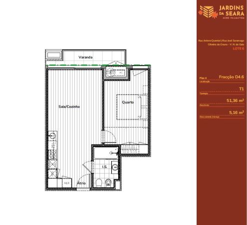 Apartamento T1 Novo - Jardins da Seara