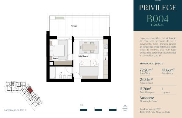 T1 Novo c/ Lugar de Garagem no Edifício Privilege, em Santa Marinha T1 Novo c/ Lugar de Garagem no Edifício Privilege, em Santa Marinha