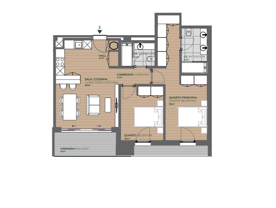 Apartamento T2 para Venda em Oliveira do Douro