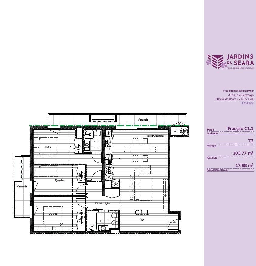 Apartamento T3 para Venda em Oliveira do Douro