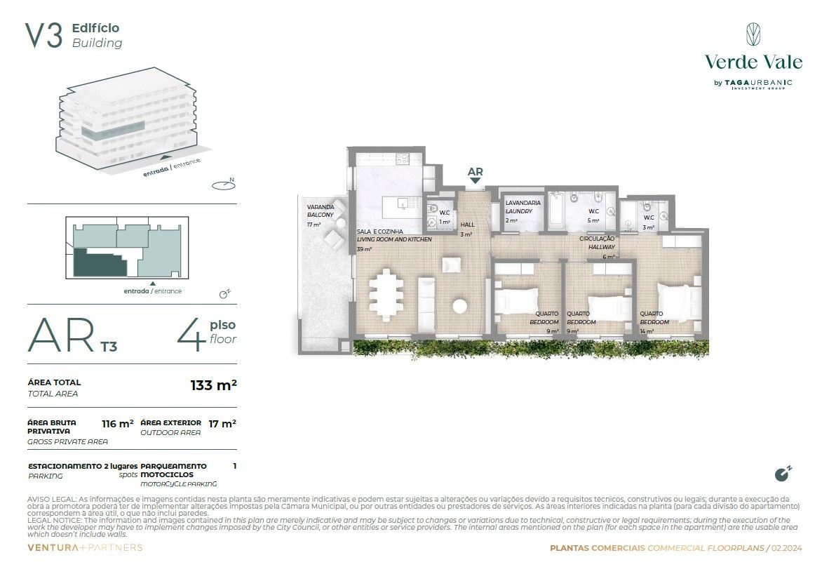 Apartamento T3 para Venda em Cidade da Maia